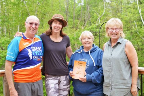 John Neven, Melanie Vogel, Mayor Fran Smith and Marilyn Neven in a photo taken Sharbot Lake in June of 2018. For a full account of the trip, go to tctrail.ca/news/melanie-vogel